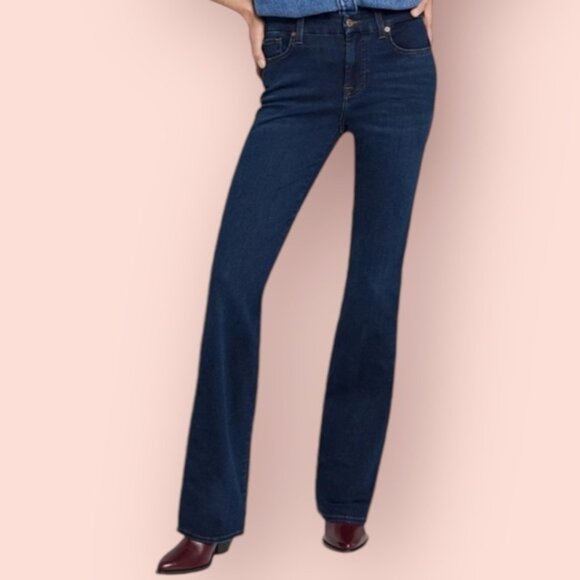 7 for all mankind Kimmie Mid Rise Stretch Straight-Leg Jeans size‎ 28 - Picture 1 of 5